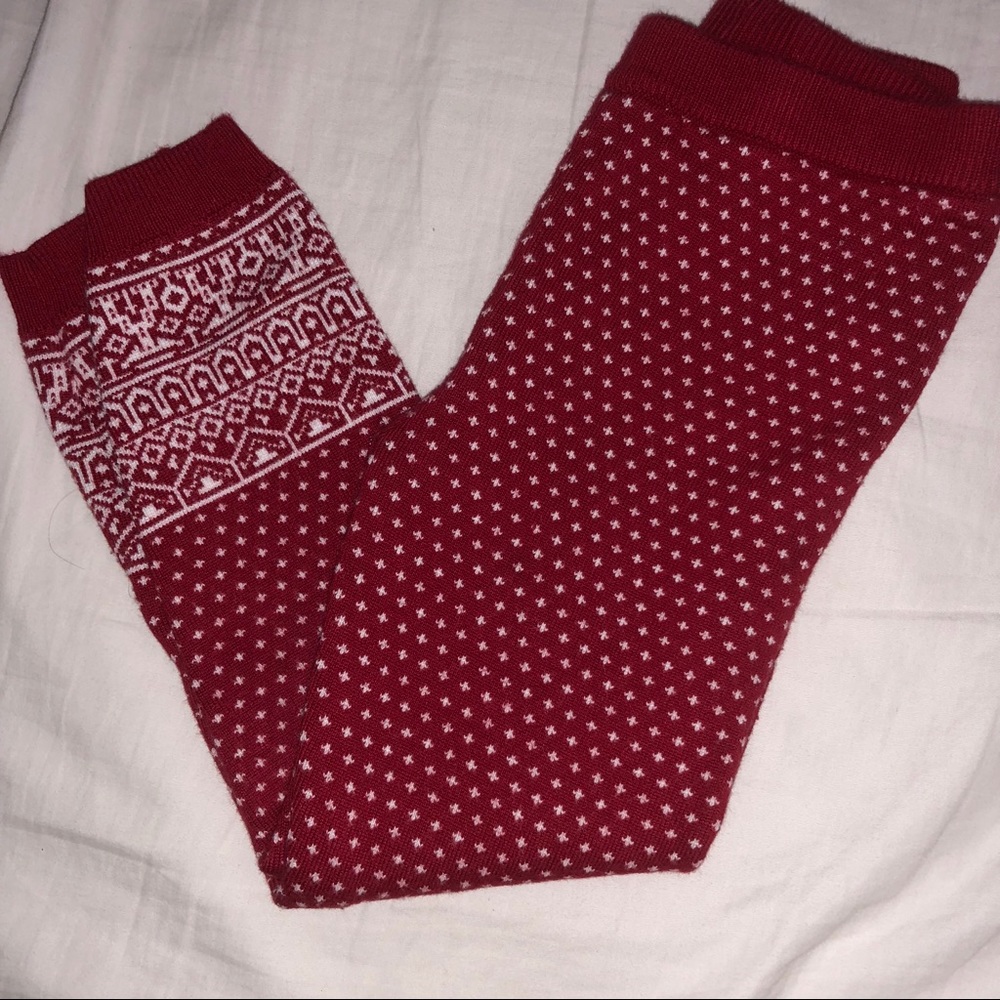 Red thick leggings